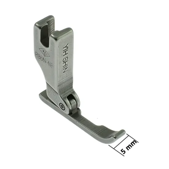 Piciorus de fermoar dreapta ingust cu transport concomitent prin tija de ac pentru masini industriale de cusut simple cu 1 ac, latime talpa 5mm