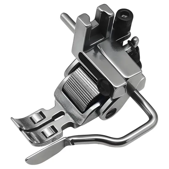 Piciorus multifunctional reglabil, cu ghidaj stanga sau dreapta si rotita de metal dintata pentru aplicat fermoar sau snur, pentru masini industriale de cusut simple cu 1 ac
