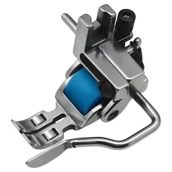 Piciorus multifunctional reglabil, cu ghidaj stanga sau dreapta si rotita de silicon pentru aplicat fermoar sau snur, pentru masini industriale de cusut simple cu 1 ac