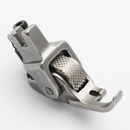 Piciorus presor reglabil cu rola zimtata de metal ingusta pentru dispozitiv A10, pentru masini industriale de cusut simple cu 1 ac