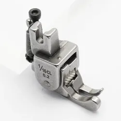Piciorus compensator stanga ingust cu rola zimtata de metal, pentru masini industriale de cusut simple cu 1 ac, 1/16" (1,6mm)