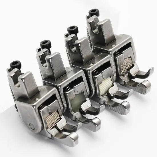 Piciorus compensator stanga ingust cu rola zimtata de metal pentru masini industriale de cusut simple cu 1 ac, 1/32" (1mm)