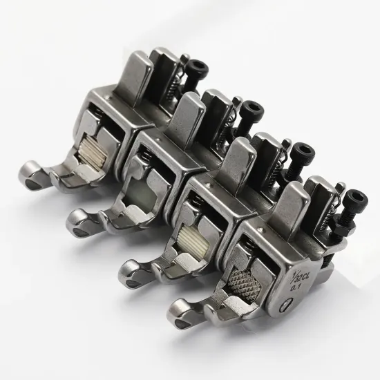 Piciorus compensator stanga ingust cu rola zimtata de metal pentru masini industriale de cusut simple cu 1 ac, 1/32" (1mm)