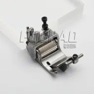 Piciorus pentru tiv cu rola reglabila de metal dintata si ghidaj mobil, pentru masini industriale de cusut simple cu 1 ac