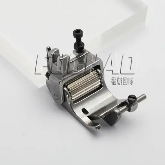 Piciorus pentru tiv cu rola reglabila de metal dintata si ghidaj mobil, pentru masini industriale de cusut simple cu 1 ac