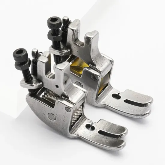 Piciorus presor reglabil cu rola dintata de metal pentru masini industriale de cusut cu taiere a marginilor, 1/4" (6mm)