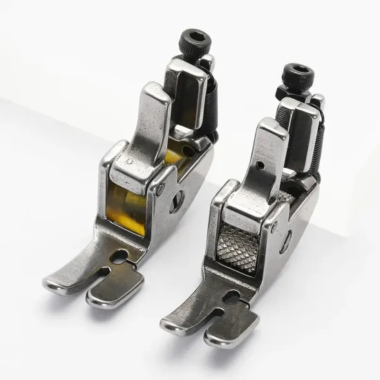 Piciorus presor reglabil cu rola dintata de metal pentru masini industriale de cusut cu taiere a marginilor, 1/4" (6mm)