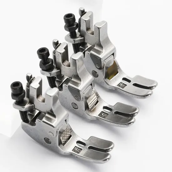 Piciorus presor reglabil cu rola zimtata de metal pentru masini industriale de cusut cu taiere a marginilor, 1/8" (3mm)