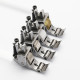 Piciorus presor cu rola dintata de metal reglabila pentru masini industriale de cusut simple cu 1 ac
