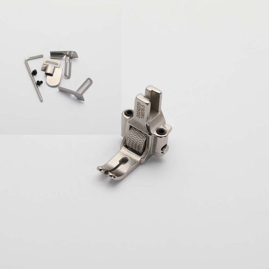 Piciorus presor cu rola zimtata de metal si ghidaj reglabil pentru masini industriale de cusut simple cu 1 ac