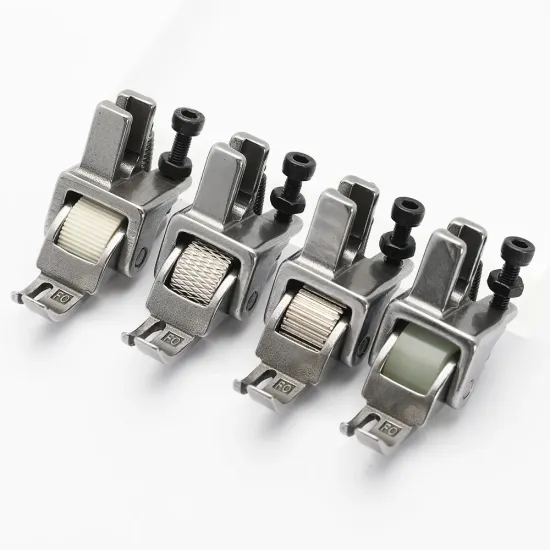 Piciorus reglabil cu rola dintata de metal pentru fermoar stanga, pentru masini industriale de cusut simple cu 1 ac