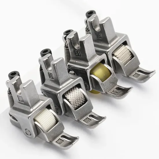 Piciorus reglabil cu rola de silicon pentru fermoar dreapta, pentru masini industriale de cusut simple cu 1 ac