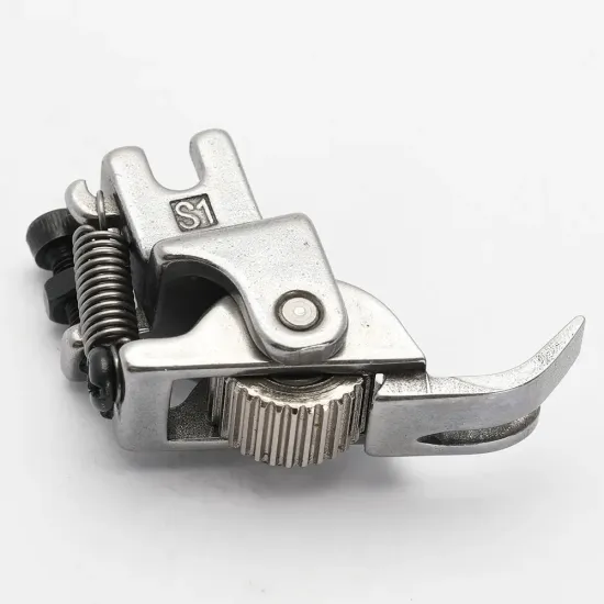 Piciorus reglabil cu rola dintata de metal pentru fermoar dreapta, pentru masini industriale de cusut simple cu 1 ac