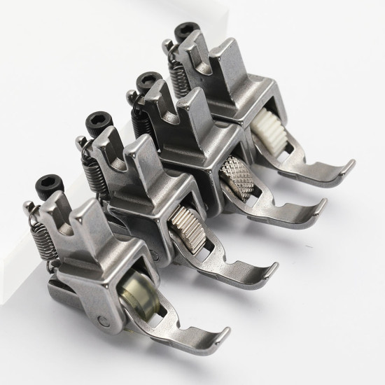 Piciorus cu rola zimtata de metal pentru cusut fermoar pe partea dreapta, pentru masini industriale de cusut simple cu 1 ac