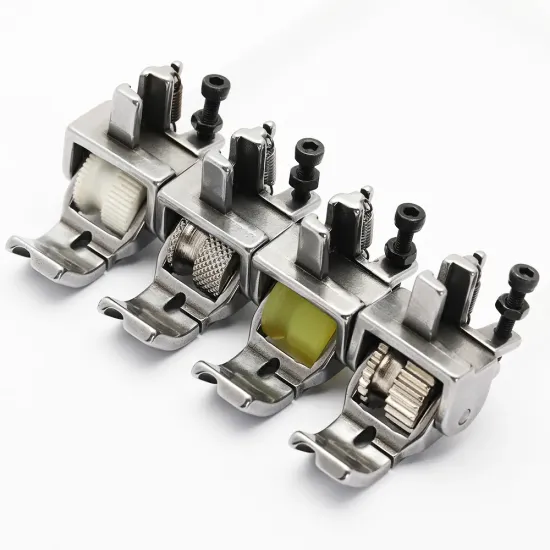 Piciorus reglabil cu rola dintata de metal si canal pe partea stanga pentru piping, pentru masini industriale de cusut simple cu 1 ac, latime canal 5mm
