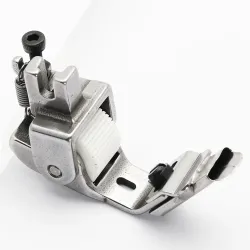 Piciorus presor cu rola dintata de teflon si tub pentru atasat siret, elastic sau banda cu latimea de pana la 10mm, pentru masini industriale de cusut simple cu 1 ac
