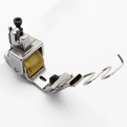 Piciorus presor cu rola de silicon, cu ghidaj spirala si tub pentru atasat siret, elastic sau banda cu latimea de pana la 10mm, pentru masini industriale de cusut simple cu 1 ac