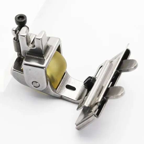 Piciorus presor cu rola de silicon si tub pentru atasat siret, elastic sau banda cu latimea de pana la 4cm, pentru masini industriale de cusut simple cu 1 ac