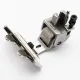 Piciorus presor cu rola zimtata de metal si tub pentru atasat siret, elastic sau banda cu latimea de pana la 4cm, pentru masini industriale de cusut simple cu 1 ac