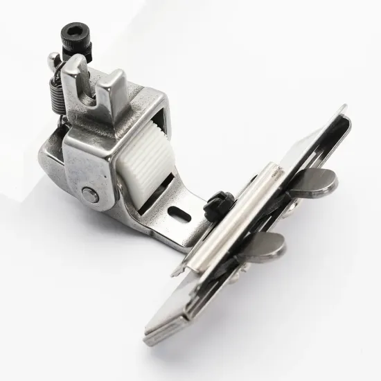 Piciorus presor cu rola dintata de teflon si tub pentru atasat siret, elastic sau banda cu latimea de pana la 5cm, pentru masini industriale de cusut simple cu 1 ac