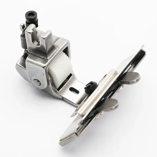 Piciorus presor cu rola dintata de teflon si tub pentru atasat siret, elastic sau banda cu latimea de pana la 5cm, pentru masini industriale de cusut simple cu 1 ac