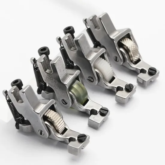 Piciorus reglabil cu rola de silicon pentru cusut fermoar ascuns, pentru masini industriale de cusut simple cu 1 ac