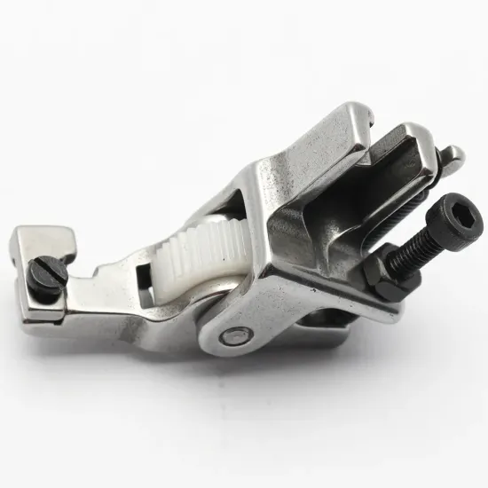 Piciorus presor reglabil cu rola dintata de teflon pentru cusut fermoar ascuns, pentru masini industriale de cusut simple cu 1 ac