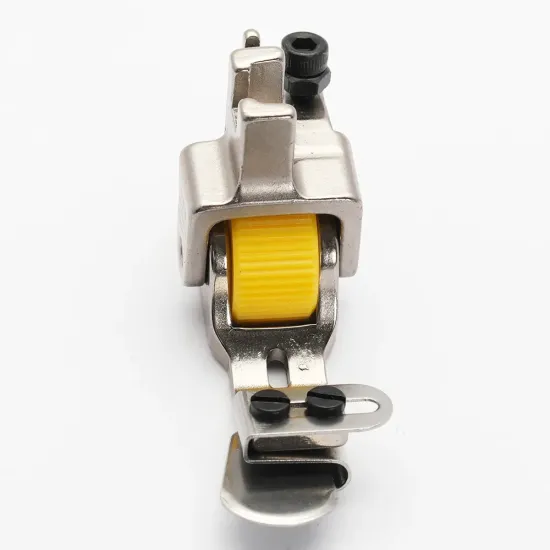 Piciorus pentru tiv simplu inferior cu rola dintata de teflon si reglaj, pentru masini industriale de cusut simple cu 1 ac