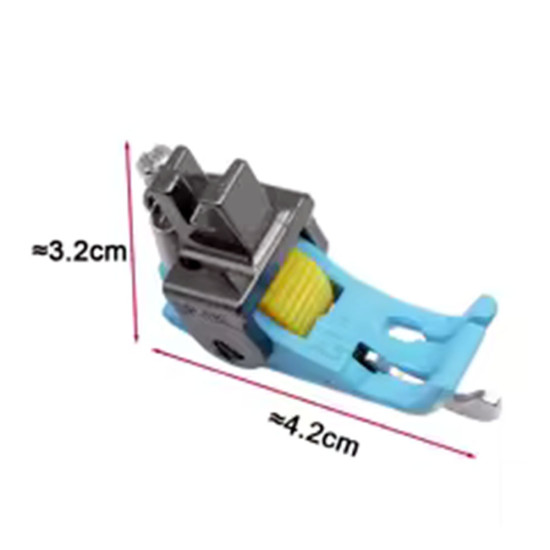 Piciorus compensator teflonat cu ghidaj pe partea stanga si rola de plastic pentru masini industriale de cusut simple cu 1 ac - diverse marimi