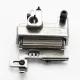 Piciorus presor cu rola dintata de metal si ghidaj reglabil pentru masini industriale tip uberdeck de cusut acoperire cu 3 ace si 5 fire, distanta intre ace 5,6mm