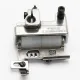 Piciorus presor cu rola dintata de teflon si ghidaj reglabil pentru masini industriale tip uberdeck de cusut acoperire cu 3 ace si 5 fire, distanta intre ace 6,4mm