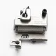 Piciorus presor cu rola zimtata de metal si ghidaj reglabil pentru masini industriale tip uberdeck de cusut acoperire cu 3 ace si 5 fire, distanta intre ace 5,6mm
