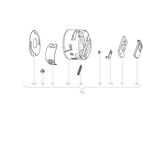 Suveica pentru masini de cusut industriale cu graifer semi-capsula, Cerliani