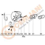 Suveica pentru masini de cusut industriale cu graifer rotativ orizontal, Cerliani