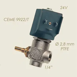 Electrovalva pentru abur reglabila 12W, 24V, Ø 2.8mm, 1/4″, CEME 9922/T