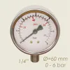 Manometru 0-6 bari, Ø cadran 60mm, Ø filet 1/4″