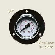 Manometru cu 3 gauri de prindere, 0-6 bari, Ø cadran 40mm, Ø filet 1/8″