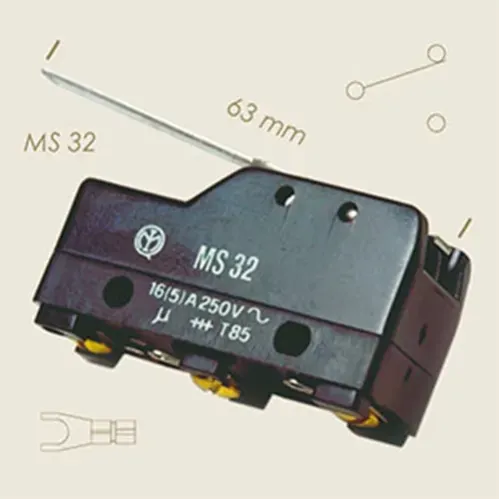 Microintrerupator cu tija lungime 63mm, MS 32