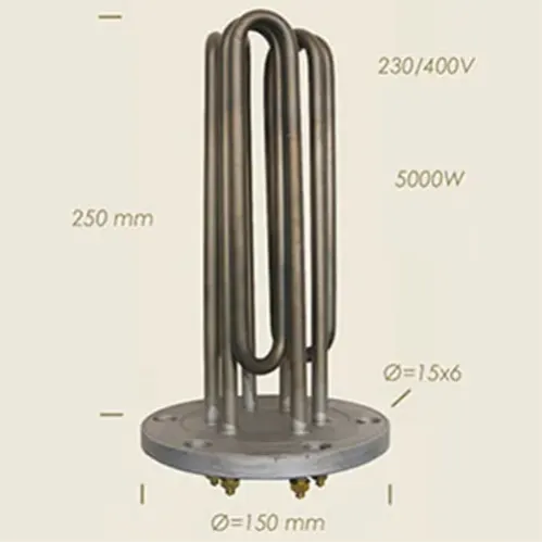Element de incalzire (rezistenta) cu flansa pentru echipamente de calcat Camptel, 250mm, 5.000W