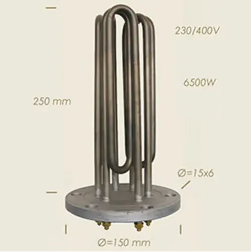 Element de incalzire (rezistenta) cu flansa pentru echipamente de calcat Camptel, 250mm, 6.500W