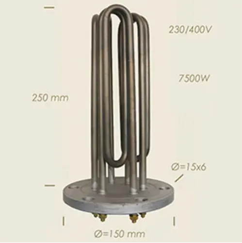 Element de incalzire (rezistenta) cu flansa pentru echipamente de calcat Camptel, 250mm, 7.500W