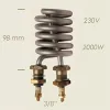 Element de incalzire (rezistenta) spiralat pentru echipamente de calcat, lungime 98mm, filet 3/8″, 230V, 2.000W