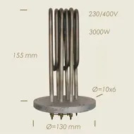 Element de incalzire (rezistenta) cu flansa pentru echipamente de calcat Ghidini, 155mm, 3.000W