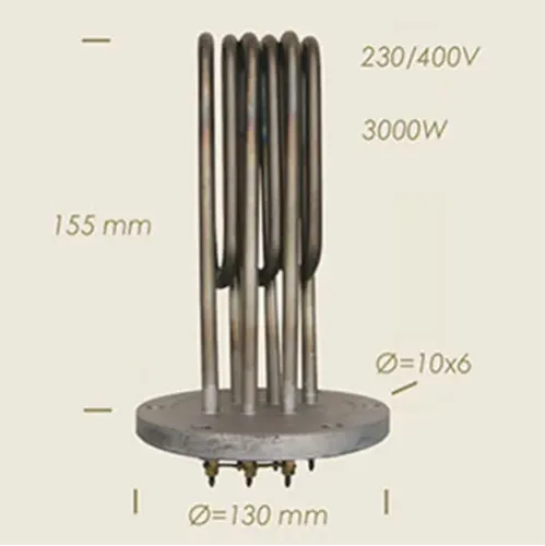 Element de incalzire (rezistenta) cu flansa pentru echipamente de calcat Ghidini, 155mm, 3.000W