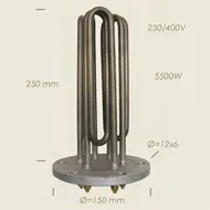 Element de incalzire (rezistenta) cu flansa pentru echipamente de calcat Ghidini, 250mm, 5.500W