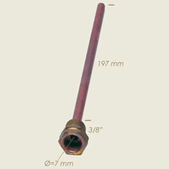 Tub pentru sonda termoregulator, filet 3/8″, 197mm