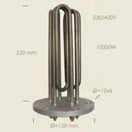 Element de incalzire (rezistenta) cu flansa pentru echipamente de calcat Ghidini, 250mm, 10.000W