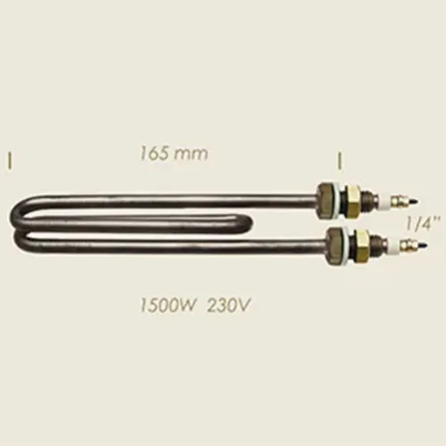 Element de incalzire (rezistenta) pentru echipamente de calcat, lungime 165mm, filet 1/4″, 230V, 1.500W