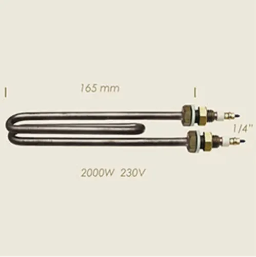 Element de incalzire (rezistenta) pentru echipamente de calcat, lungime 165mm, filet 1/4″, 230V, 2.000W