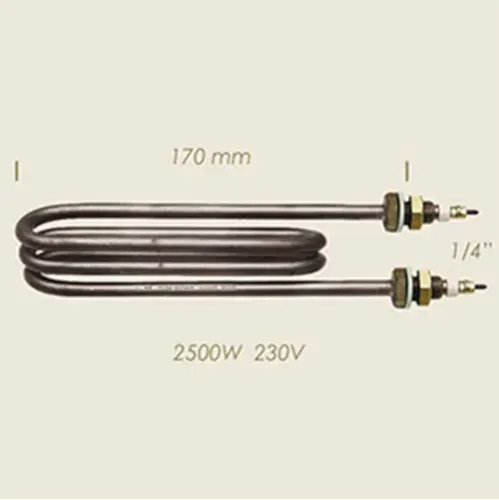 Element de incalzire (rezistenta) pentru echipamente de calcat, lungime 170mm, filet 1/4″, 230V, 2.500W
